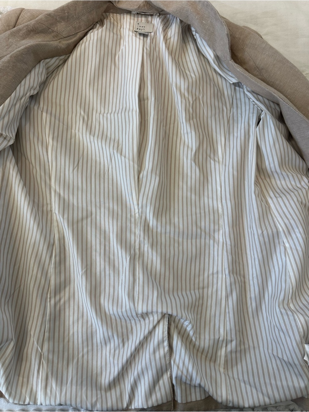 Target A New Day Double Breasted Tan Linen Blazer - Picture 5 of 10